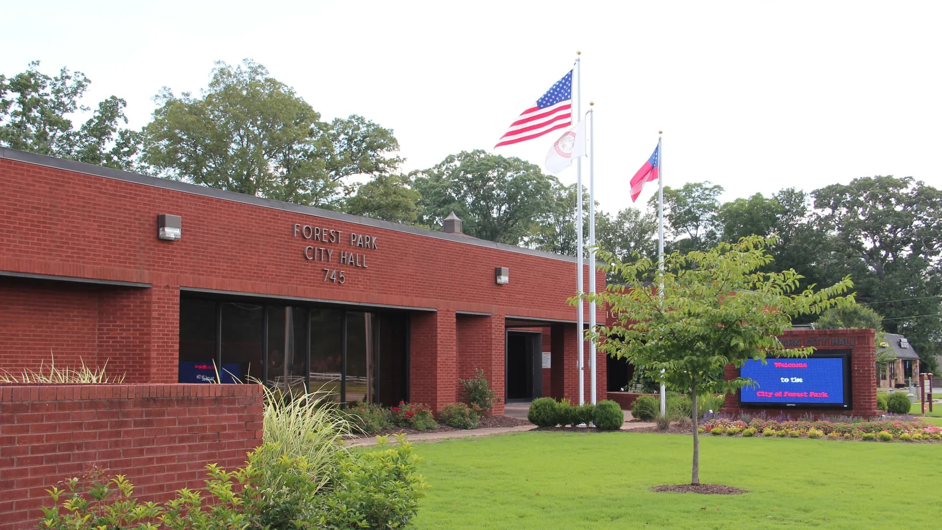 Forest Park City Hall and civic grounds in Forest Park, Georgia.
