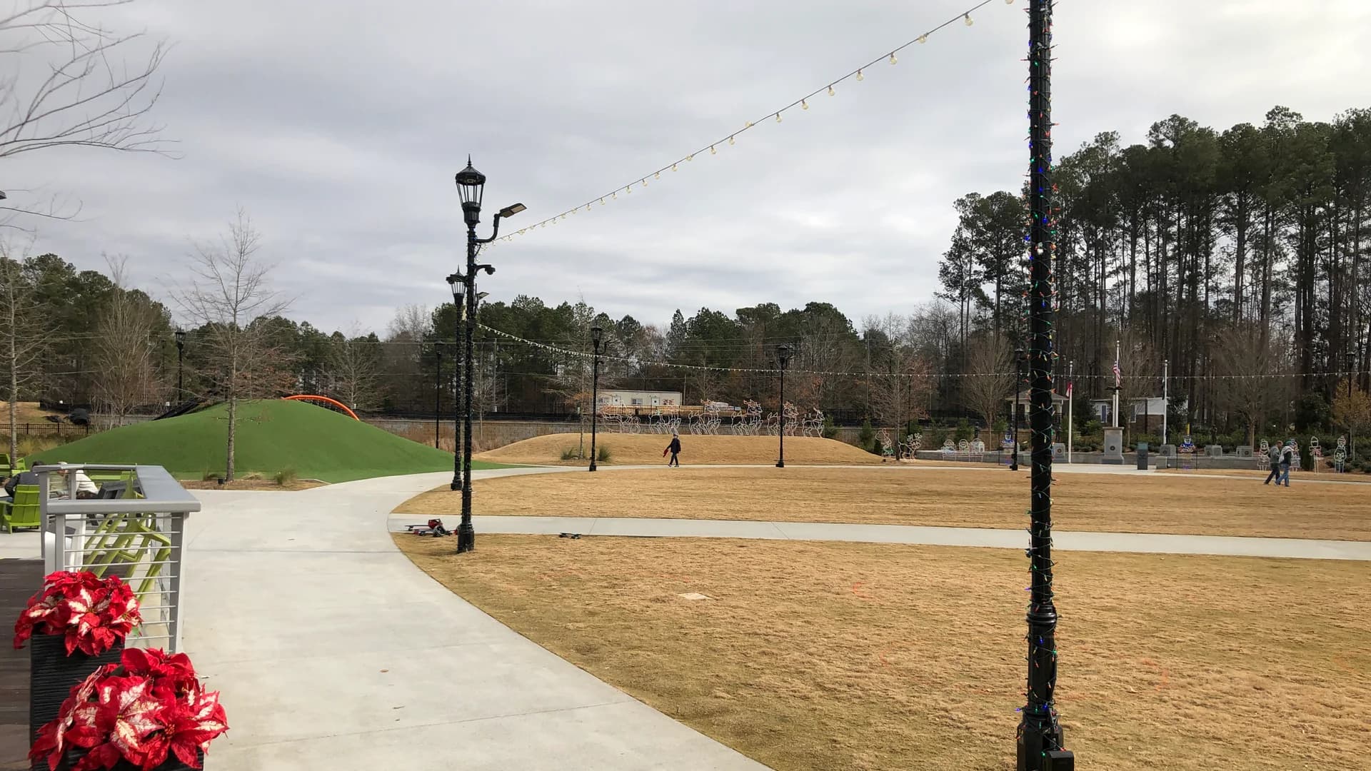 The Town Center promenade and green space in Peachtree Corners, Georgia.